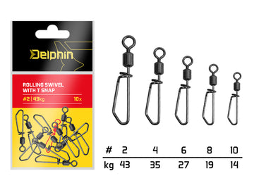 Rolling swivel with T snap / 10db