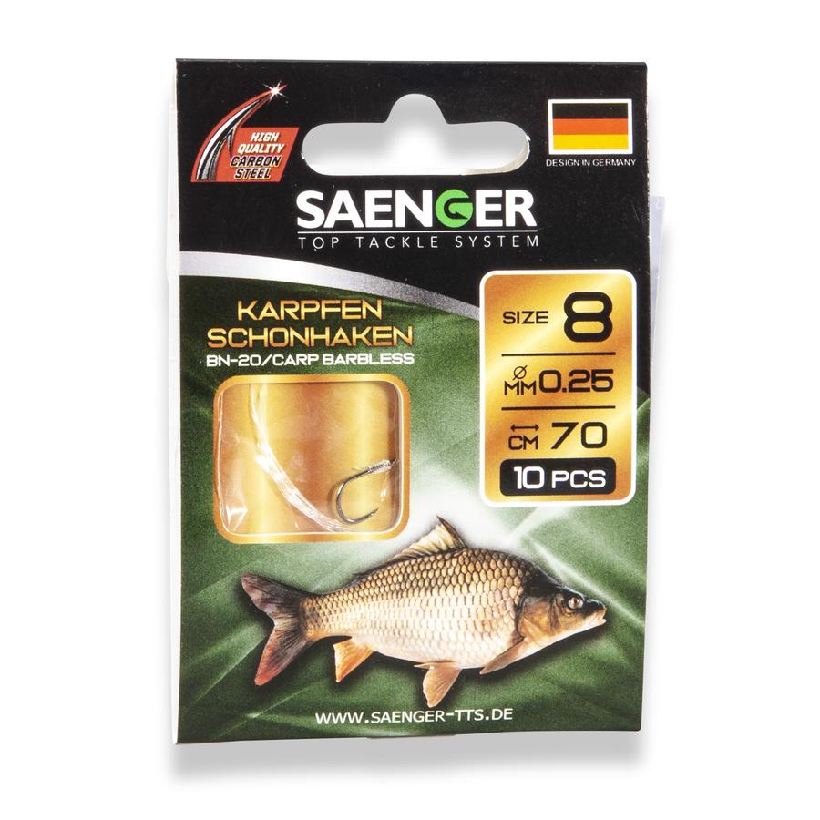 SAENGER Carp Barbless előkötött szakáll nélküli pontyozó horog