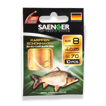 SAENGER Carp Barbless előkötött szakáll nélküli pontyozó horog