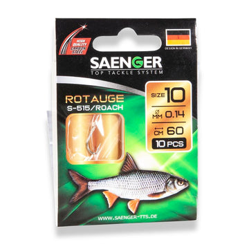 SAENGER Roach előkötött horog / 60cm / 10db
