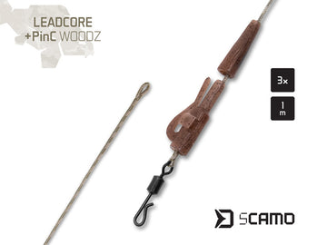 Delphin sCAMO Leadcore + PinC WOODZ előke / 3db