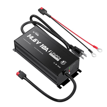 LiTime 14.6V 10A Intelligens Lítium Akkumulátortöltő 12V LiFePO4 Akkumulátorokhoz
