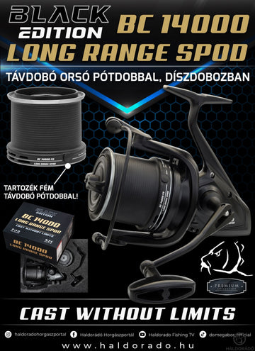 BLACK EDITION BC 14000 Long Range SPOD Távdobó orsó pótdobbal, díszdobozban
